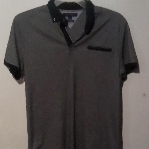 Tommy Hilfiger Gray and Black Polo Shirt - Picture 1 of 4